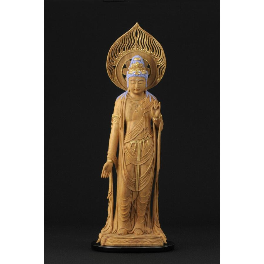 仏像 服部朋陽作 聖観音像 1.5尺 楠 国産 日本製仏像 床の間 仏壇_3