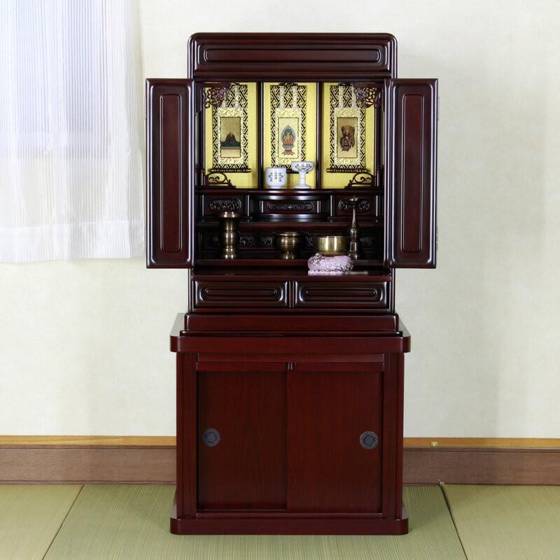 なーむくまちゃん工房 仏壇仏具セット 新・あやめ 20号セット 黒檀