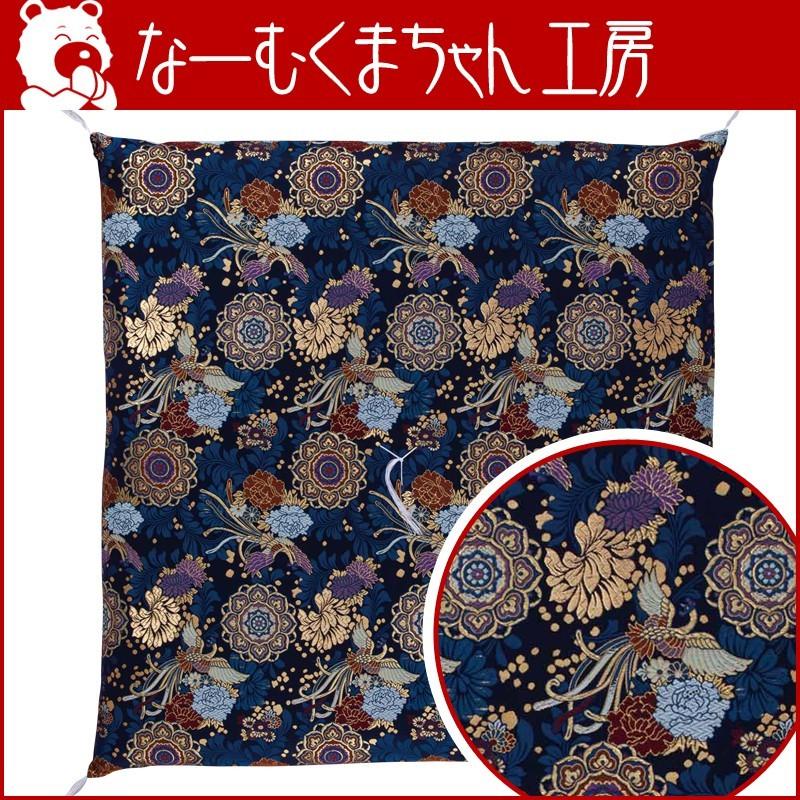 仏壇 座布団 御前座布団 天昇鳳凰・紺 No.71の画像