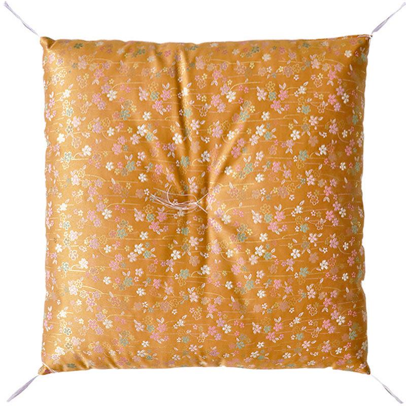 オレンジ花柄座布団8枚 なーむくまちゃん工房 仏壇 座布団 さくら柄 新錦美桜 No.79 5色から