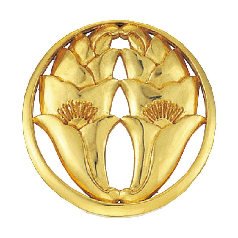 江戸　馬飾り　真鍮　家紋　杏葉(ぎょうよう) 右三つ巴紋 なーむくまちゃん工房 寺院用仏具 宗派紋 定紋 木製 月影杏葉 つきかげ