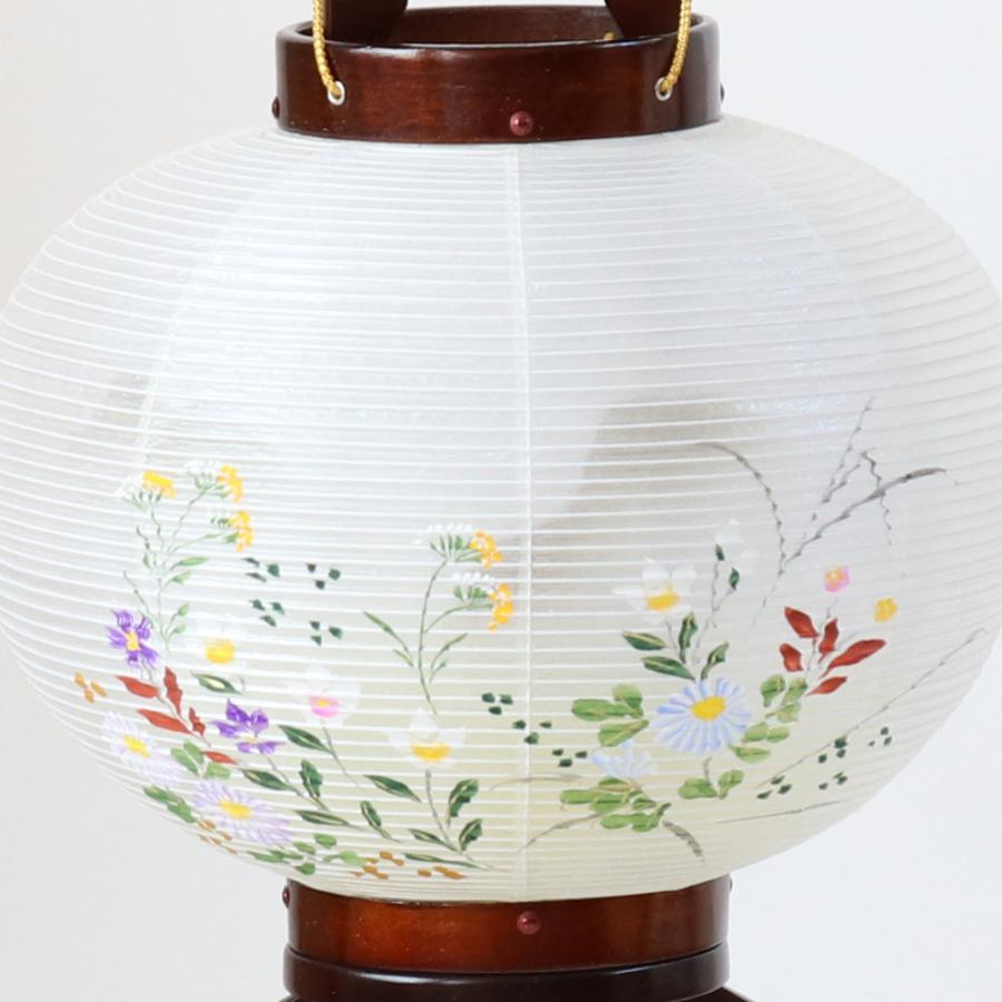 盆提灯 天然木民芸塗 ブラウン色 No.6021 8号 コードレス LED 1個 半対 マグネット組立式 外絹張二重 盆ちょうちん お盆 提灯 初盆 岐阜提灯 日本製 国産の画像