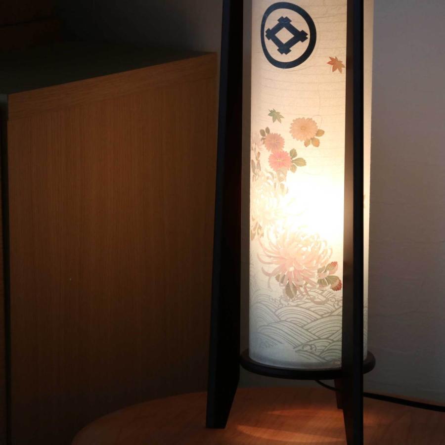 盆提灯 モダン 菊の舞 シール家紋入 No.2945M モダン 行灯 家紋入り 二重張 盆ちょうちん お盆 提灯 初盆 岐阜提灯 日本製 国産の画像