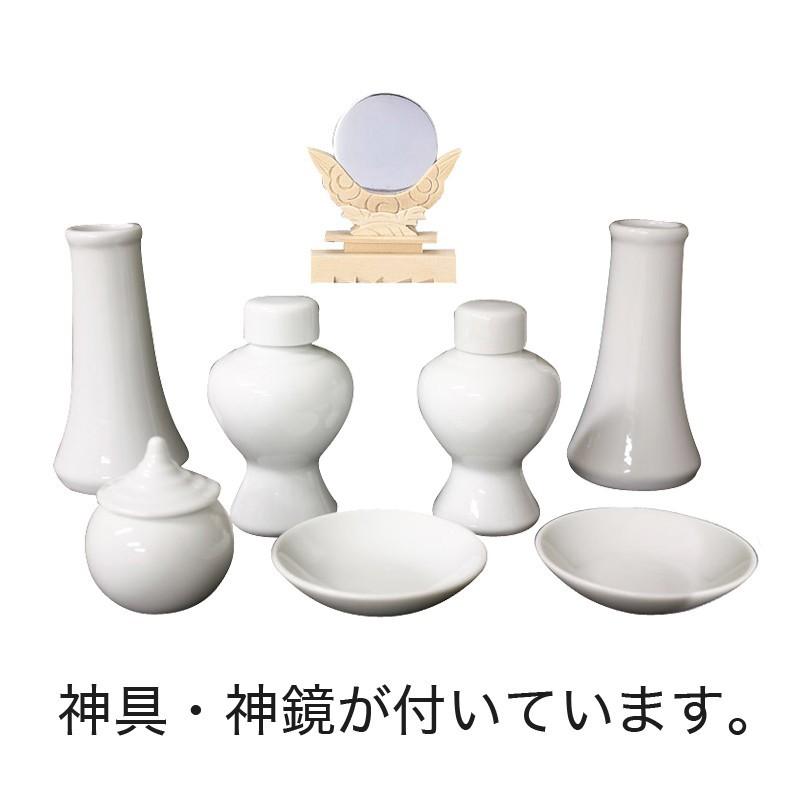 国産高級神棚 格子付三社・丸柱 御簾付き ひのき No.75 日本製｜kumada｜02