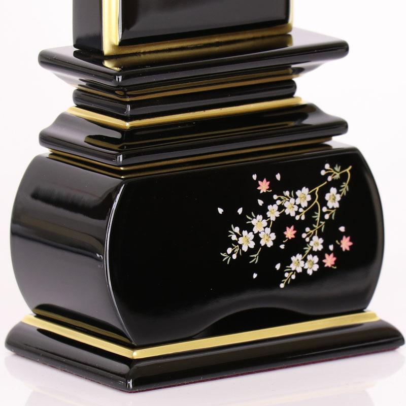 位牌 山桜 蒔絵入 3.0寸 高さ:15.5cm 花位牌 上塗位牌 漆塗り 本位牌 塗り位牌 モダン位牌 風桜 春秋 もみじ 文字 国産 優雅_11