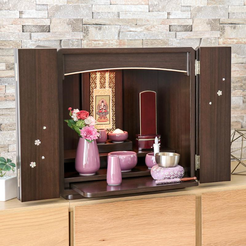 なーむくまちゃん工房 仏壇 コンパクト ミニ仏壇 スピカ 桜のラデン