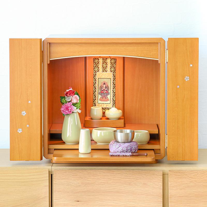 なーむくまちゃん工房 仏壇 コンパクト ミニ仏壇 スピカ 桜のラデン