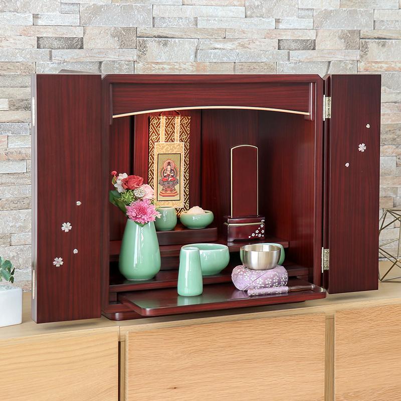 なーむくまちゃん工房 仏壇 コンパクト ミニ仏壇 スピカ 桜のラデン