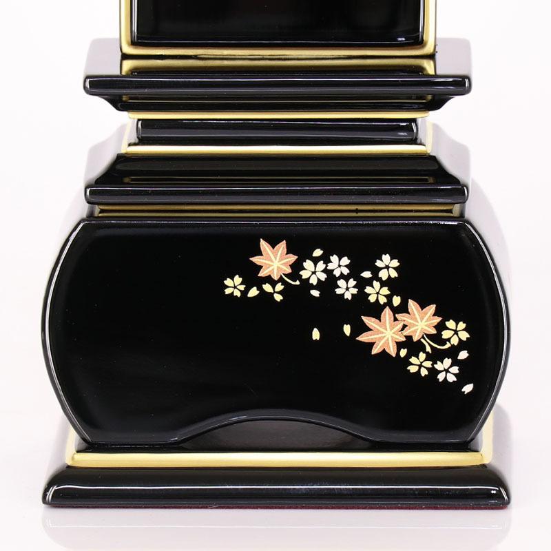 位牌 紅葉 蒔絵入 3.5寸 高さ:17cm 花位牌 上塗位牌 漆塗り 本位牌 塗り位牌 モダン位牌 風桜 春秋 もみじ 文字 国産 優雅_10