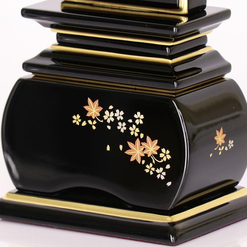 位牌 紅葉 蒔絵入 3.5寸 高さ:17cm 花位牌 上塗位牌 漆塗り 本位牌 塗り位牌 モダン位牌 風桜 春秋 もみじ 文字 国産 優雅_12