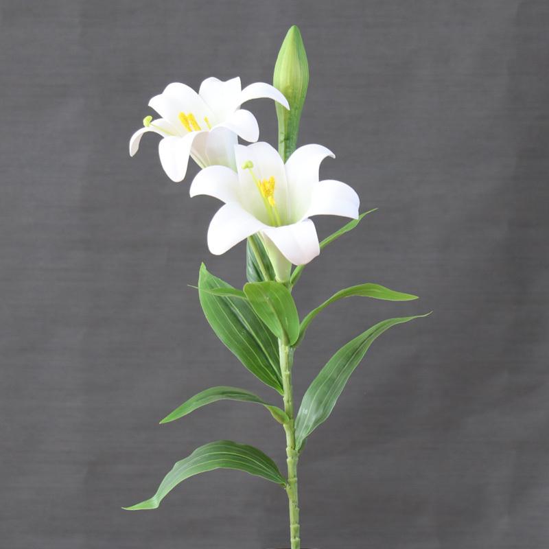 21人気特価 造花 鉄砲百合 白 総高さ約67cm 水上約37cm 仏花 お供え ゆり ユリ 床の間 Materialworldblog Com