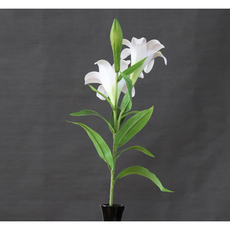 21人気特価 造花 鉄砲百合 白 総高さ約67cm 水上約37cm 仏花 お供え ゆり ユリ 床の間 Materialworldblog Com