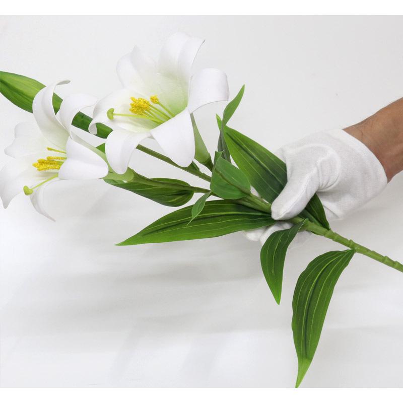 21人気特価 造花 鉄砲百合 白 総高さ約67cm 水上約37cm 仏花 お供え ゆり ユリ 床の間 Materialworldblog Com