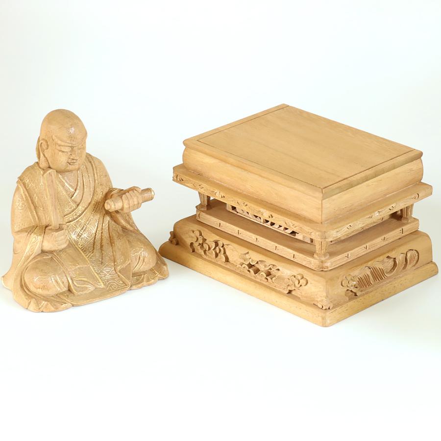なーむくまちゃん工房 仏像 【総柘植(ツゲ)】 日蓮 金泥書 1.8寸（高さ