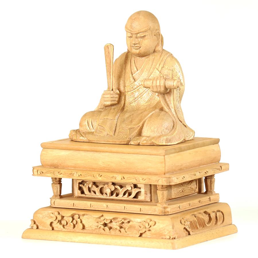 なーむくまちゃん工房 仏像 【総柘植(ツゲ)】 日蓮 金泥書 1.8寸（高さ