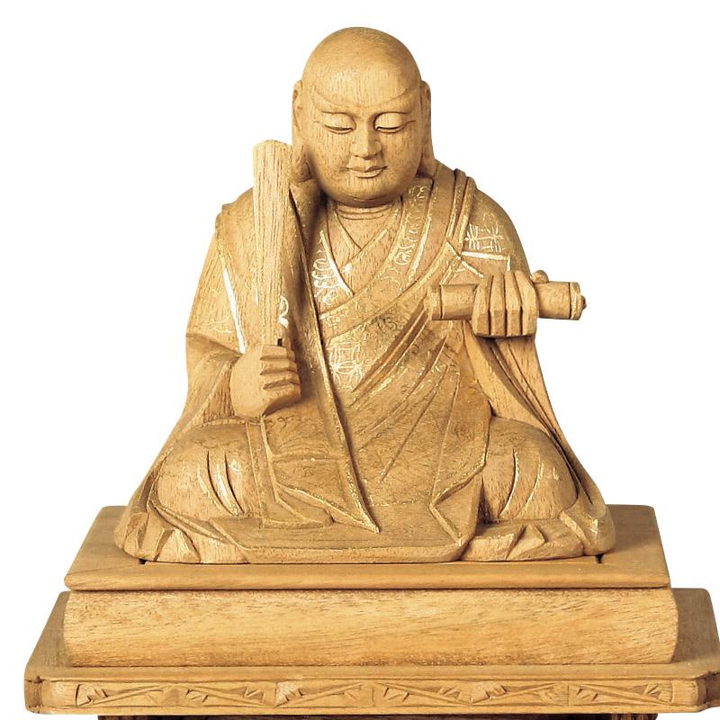 仏像 【楠木地彫】 日蓮 金泥書 1.8寸（高さ：120mm） 木彫 仏像販売 通販 日蓮宗  仏壇 仏具の画像