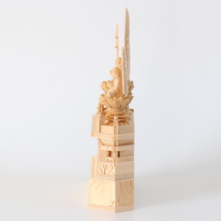 仏像 【桧木(ヒノキ)】 三宝尊　1.0寸（高さ：255mm） 釈迦如来 多宝如来 木彫 仏像販売 通販 日蓮宗 仏壇 仏具