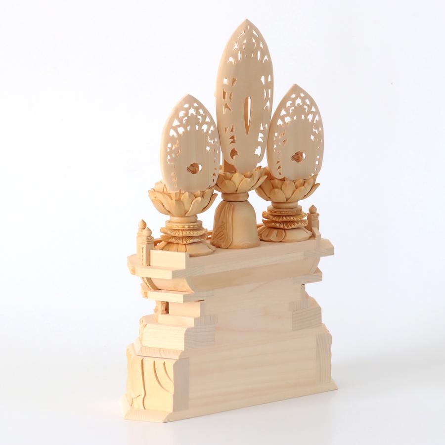 仏像 【桧木(ヒノキ)】 三宝尊　1.0寸（高さ：255mm） 釈迦如来 多宝如来 木彫 仏像販売 通販 日蓮宗 仏壇 仏具