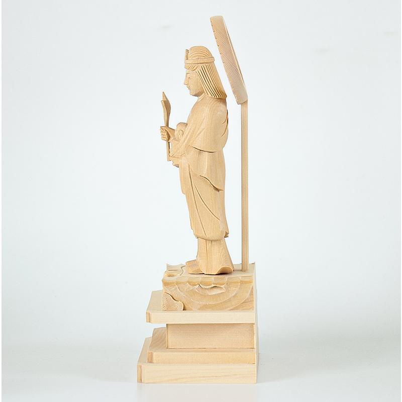 仏像 総白木 子安鬼子母神 4.5寸（高さ：245mm） 木彫 仏像販売 きしも