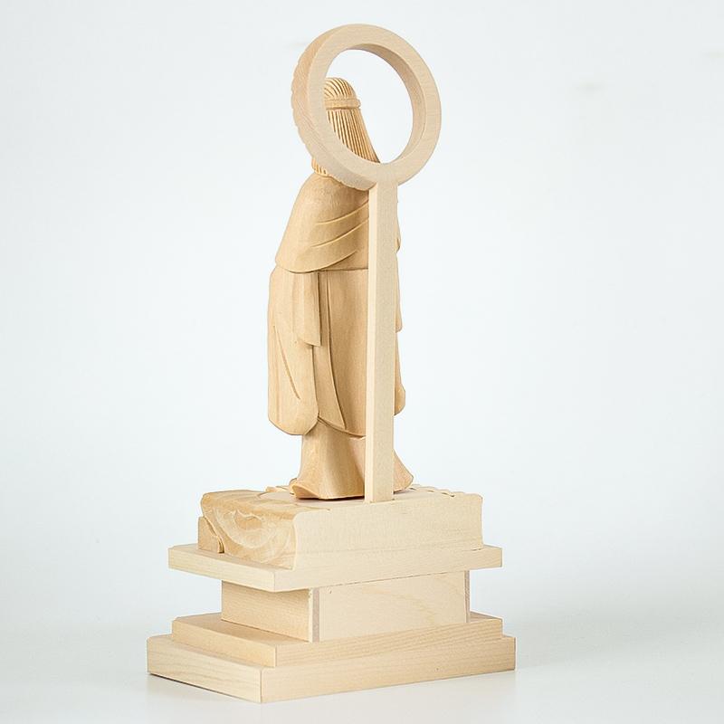 仏像 総白木 子安鬼子母神 4.5寸（高さ：245mm） 木彫 仏像販売 きしも