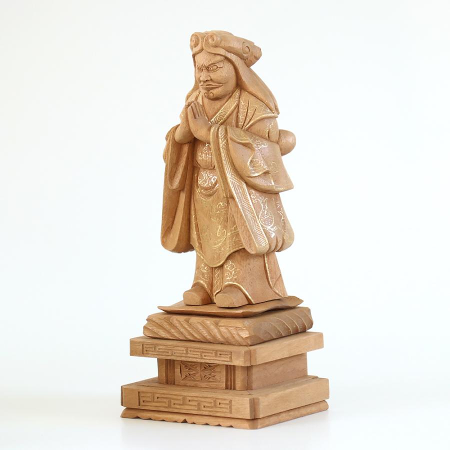 仏像 楠木地彫 中山鬼子母神 金泥書 4.5寸（高さ：225mm） 木彫 仏像販売 きしもじん 法華経 仏壇 仏具_2