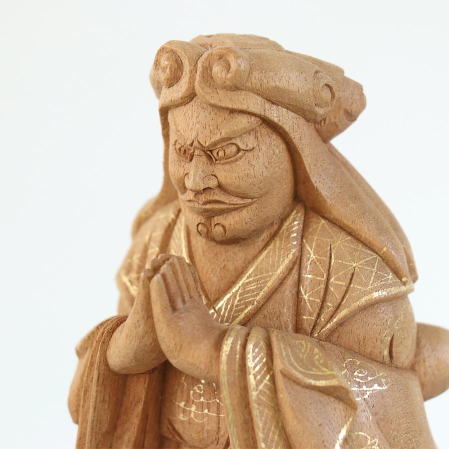 仏像 楠木地彫 中山鬼子母神 金泥書 4.5寸（高さ：225mm） 木彫 仏像販売 きしもじん 法華経 仏壇 仏具_3