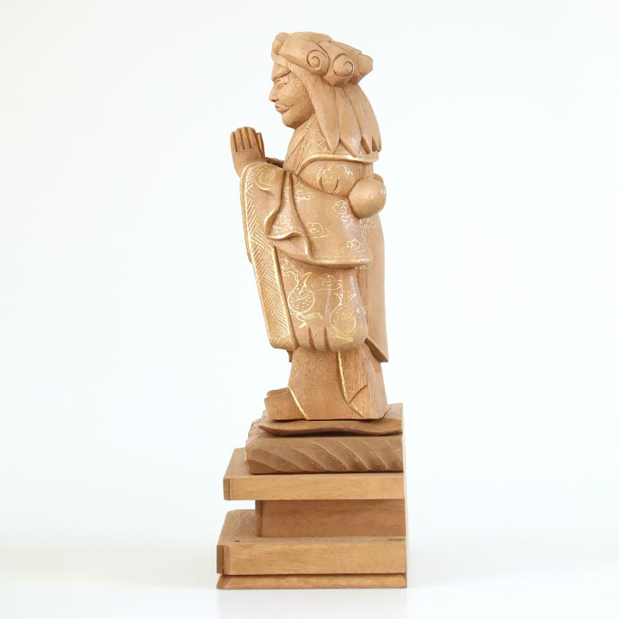 仏像 楠木地彫 中山鬼子母神 金泥書 4.5寸（高さ：225mm） 木彫 仏像販売 きしもじん 法華経 仏壇 仏具_4