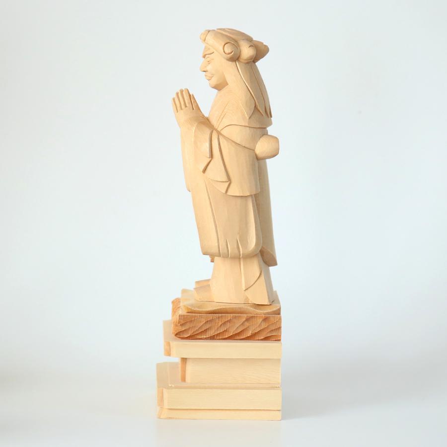 仏像  総白木  中山鬼子母神 4.0寸（高さ：195mm） 木彫 仏像販売  きしもじん 法華経  仏壇 仏具の画像