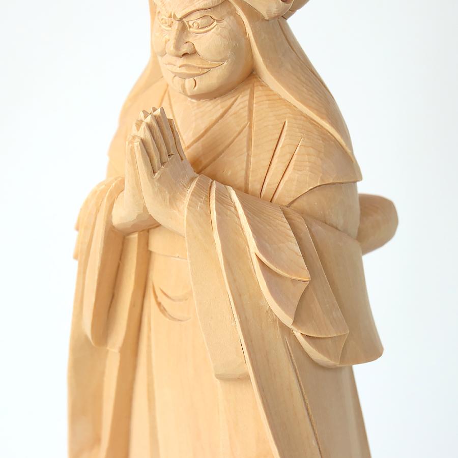 仏像  総白木  中山鬼子母神 4.0寸（高さ：195mm） 木彫 仏像販売  きしもじん 法華経  仏壇 仏具の画像