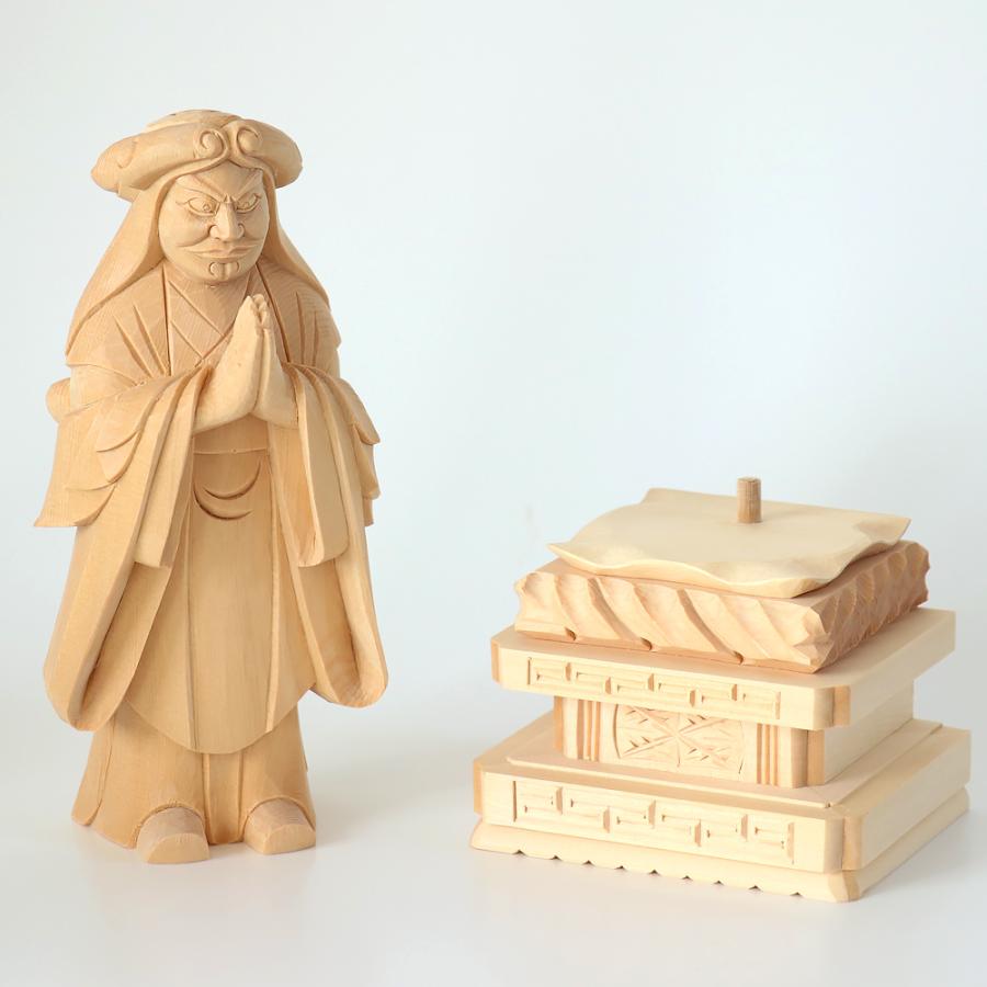 仏像  総白木  中山鬼子母神 4.0寸（高さ：195mm） 木彫 仏像販売  きしもじん 法華経  仏壇 仏具の画像