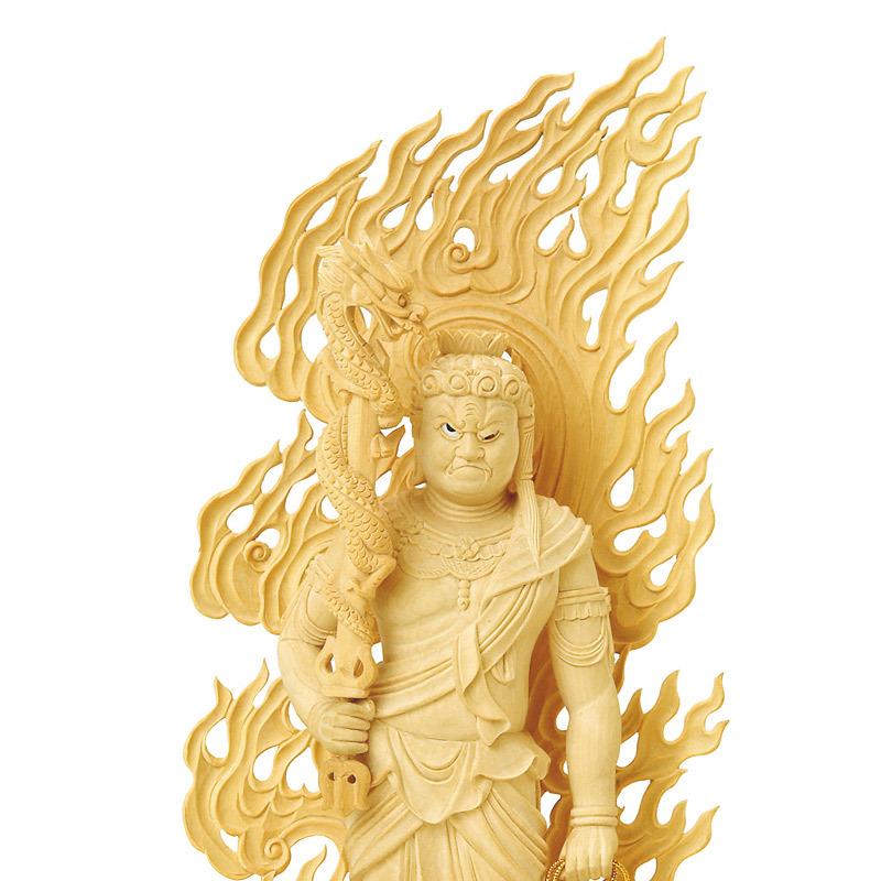 なーむくまちゃん工房 仏像 本柘植(ツゲ) 不動明王 眼入 上彫