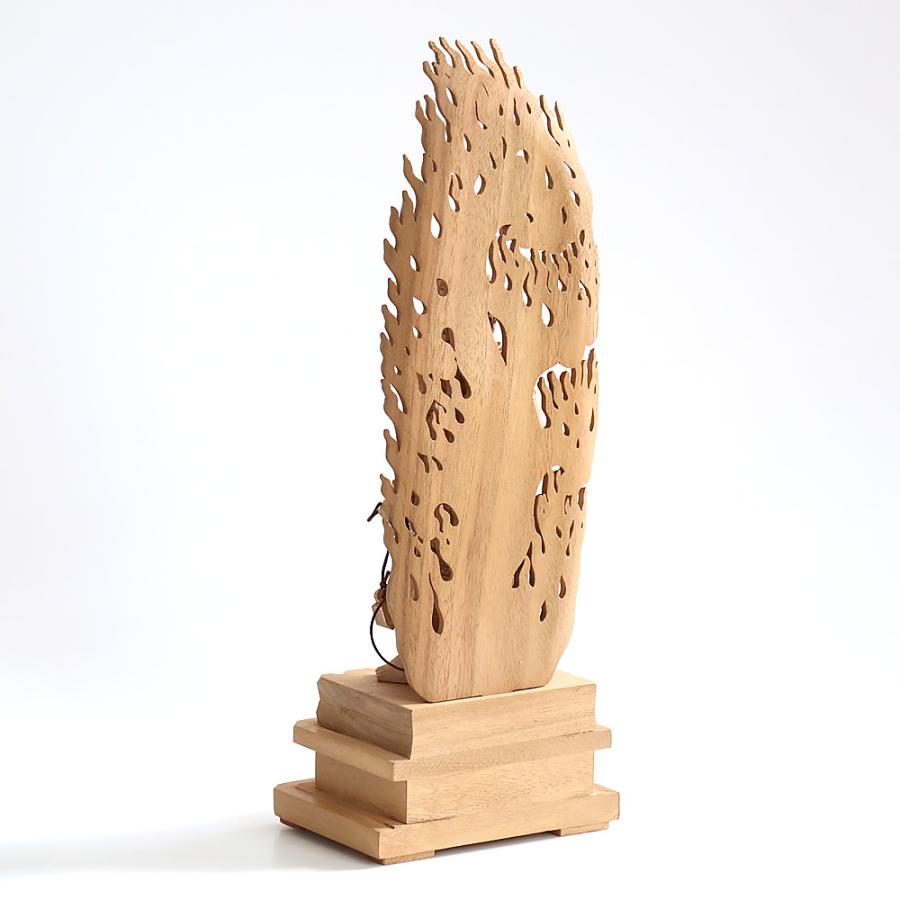 なーむくまちゃん工房 仏像 楠木地彫 不動明王 金泥書 5.0寸 （高さ