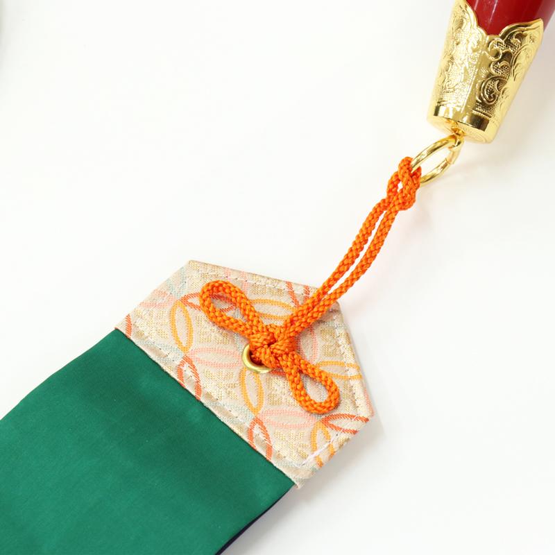 【美品】 神楽鈴 巫女鈴 五色布付き 五色鈴緒（90cm・納期35日） 五色布 鈴緒 五色緒 神楽鈴 巫女鈴