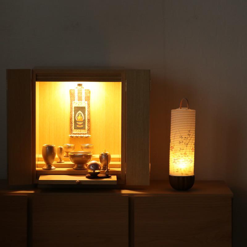 なーむくまちゃん工房 盆提灯 美濃和紙 住吉 レトロ桔梗・扇菊 m37342