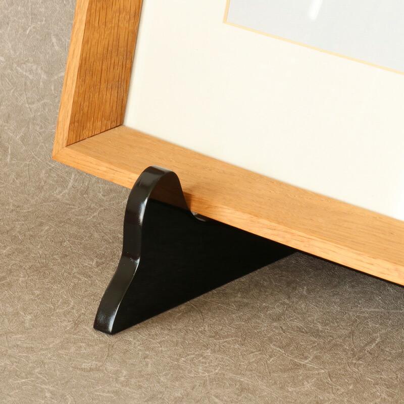 なーむくまちゃん工房 遺影立て 黒艶 ブラック 木製 組み立て 高さ28cm