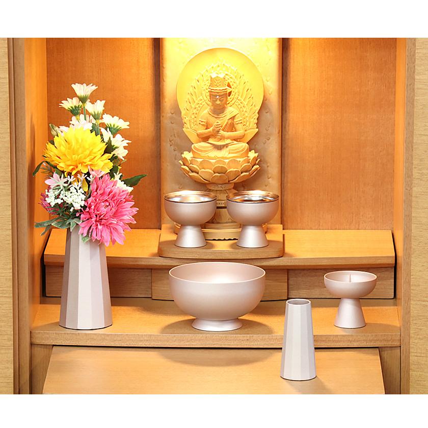 なーむくまちゃん工房 モダン仏具6点セット 「セレス 3.0寸」 六具足