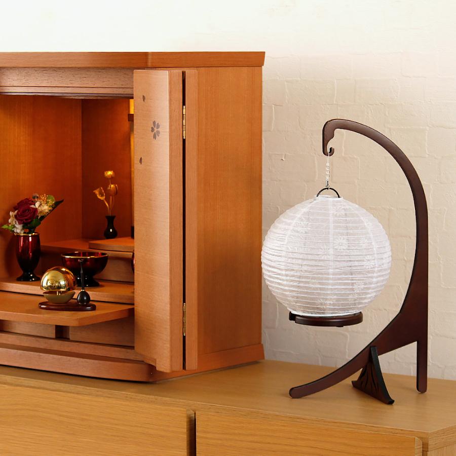 なーむくまちゃん工房 盆提灯 モダン m22324 縁シリーズ 大サイズ 白紋