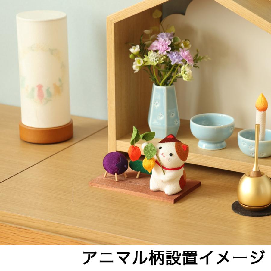 ねこ様お盆飾りセットNO69 なーむくまちゃん工房 ペット用お盆セット 盆提灯＆ちりめん 三毛猫と