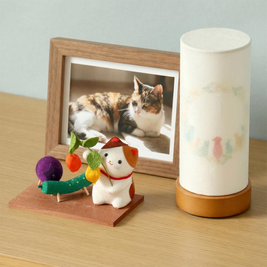 ねこ様お盆飾りセットNO69 なーむくまちゃん工房 ペット用お盆セット 盆提灯＆ちりめん 三毛猫と