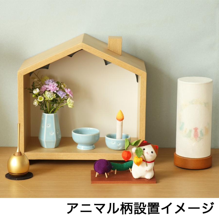 なーむくまちゃん工房 ペット用お盆セット 盆提灯＆ちりめん 三毛猫と