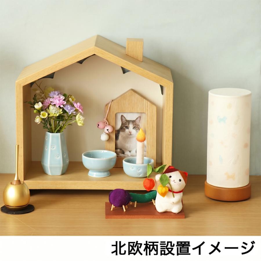 ねこ様お盆飾りセットNO69 なーむくまちゃん工房 ペット用お盆セット 盆提灯＆ちりめん 三毛猫と