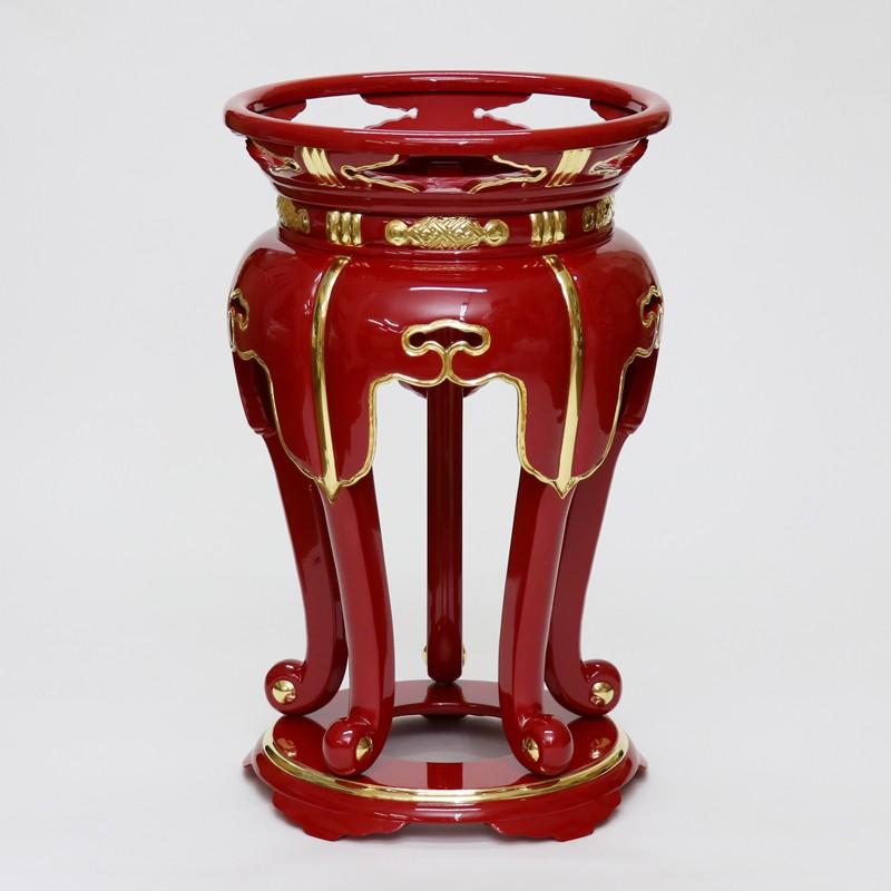 背高】寺院用・りん台、丸金台（黒塗り・朱塗り）1尺2寸 直径36cm