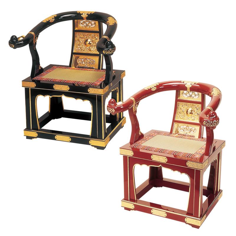寺院用椅子 ウルミ色 面金 僧侶用椅子 なーむくまちゃん工房 カシュー塗り本金箔押し 本金メッキ金具付き 本