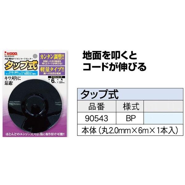 アイウッド タップ式 90543 本体（丸2.0mm×6m×1本入り）刈払機用ナイロンカッター 際刈・樹木回り・雑草に : くまごろう ...