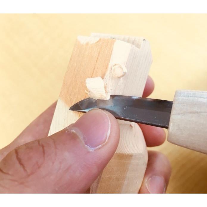 道刃物 カービングナイフ（レザーケース付き）繰刀に近いナギナタ刃を3