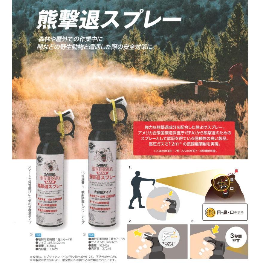 SABRE 熊撃退スプレー フロンティアーズマン マックス ベアスプレー