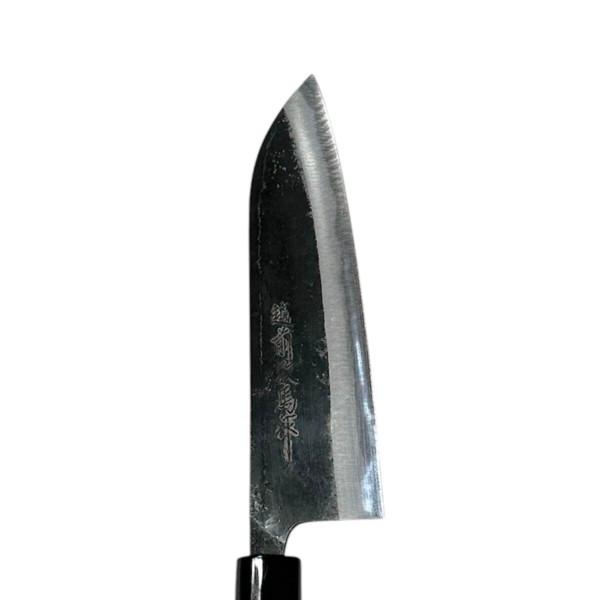 越前数馬作　松風　三徳包丁　165mm　青二鋼　黒打　胡桃柄付　　620241　202411_5