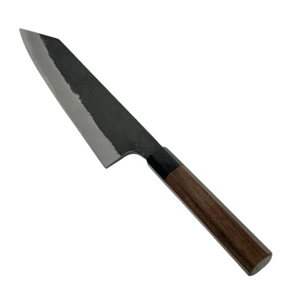 【送料無料】越前数馬作　玄武　剣型牛刀　210mm　鍛造白二鋼　黒打　紫檀八角柄付　　620265　202404_3