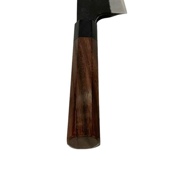 【送料無料】越前数馬作　玄武　剣型牛刀　210mm　鍛造白二鋼　黒打　紫檀八角柄付　　620265　202404_7