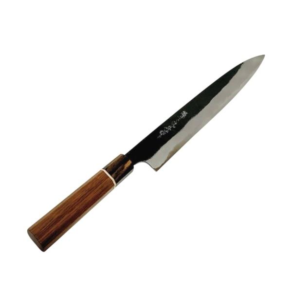 越前数馬作 玄武 筋引包丁 255mm 鍛造白二鋼 黒打 SGW八角柄付  620299の画像